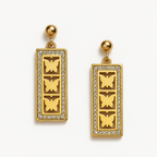 Golden Butterfly Drop Earrings
