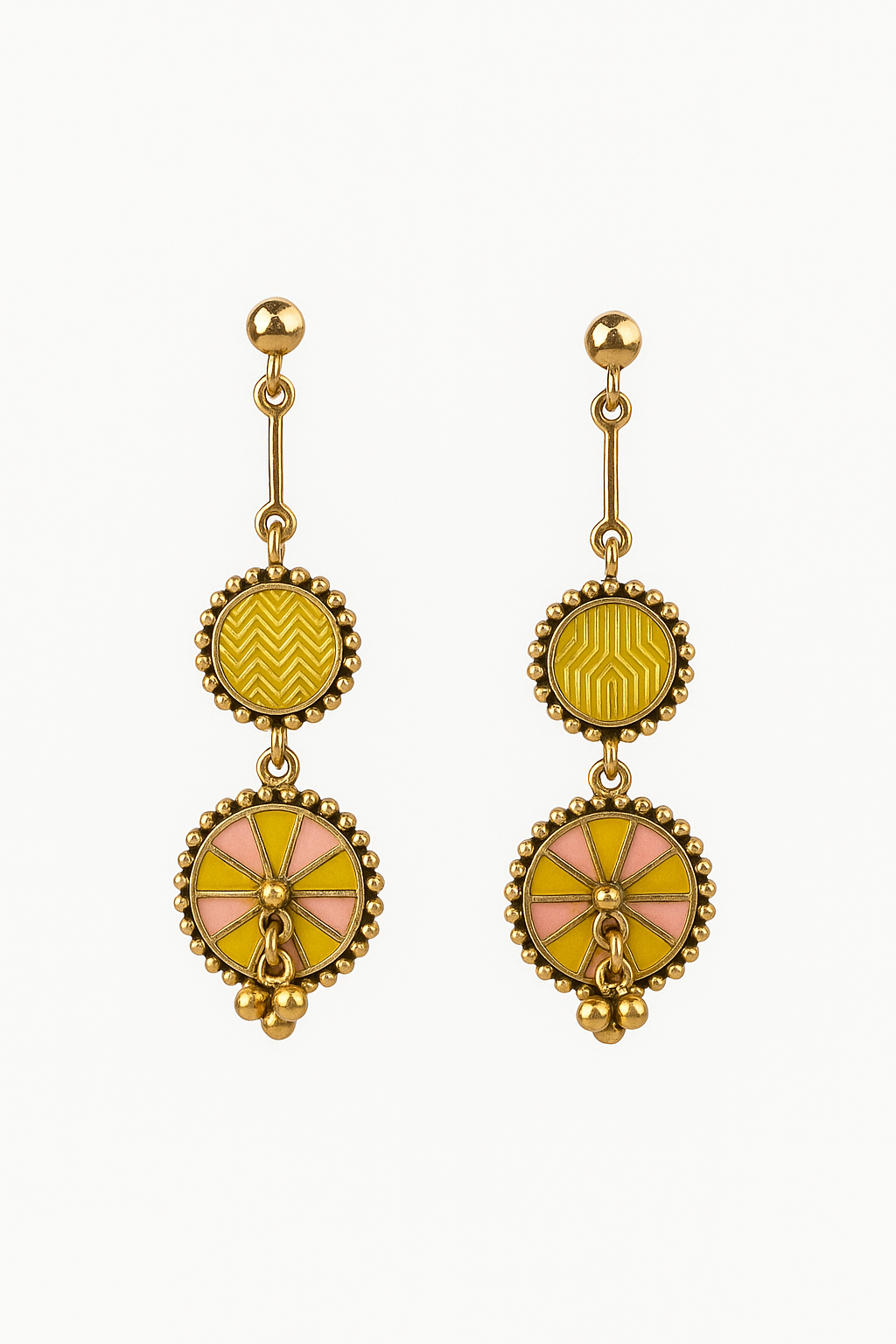 Antique Gold Finish Sunlit Earrings
