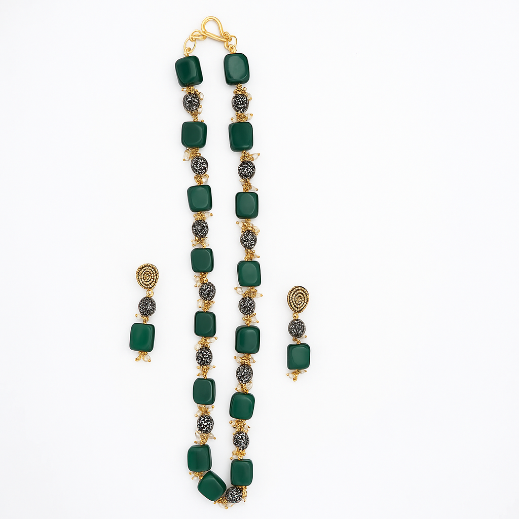 Champagne Gold & Emerald Necklace