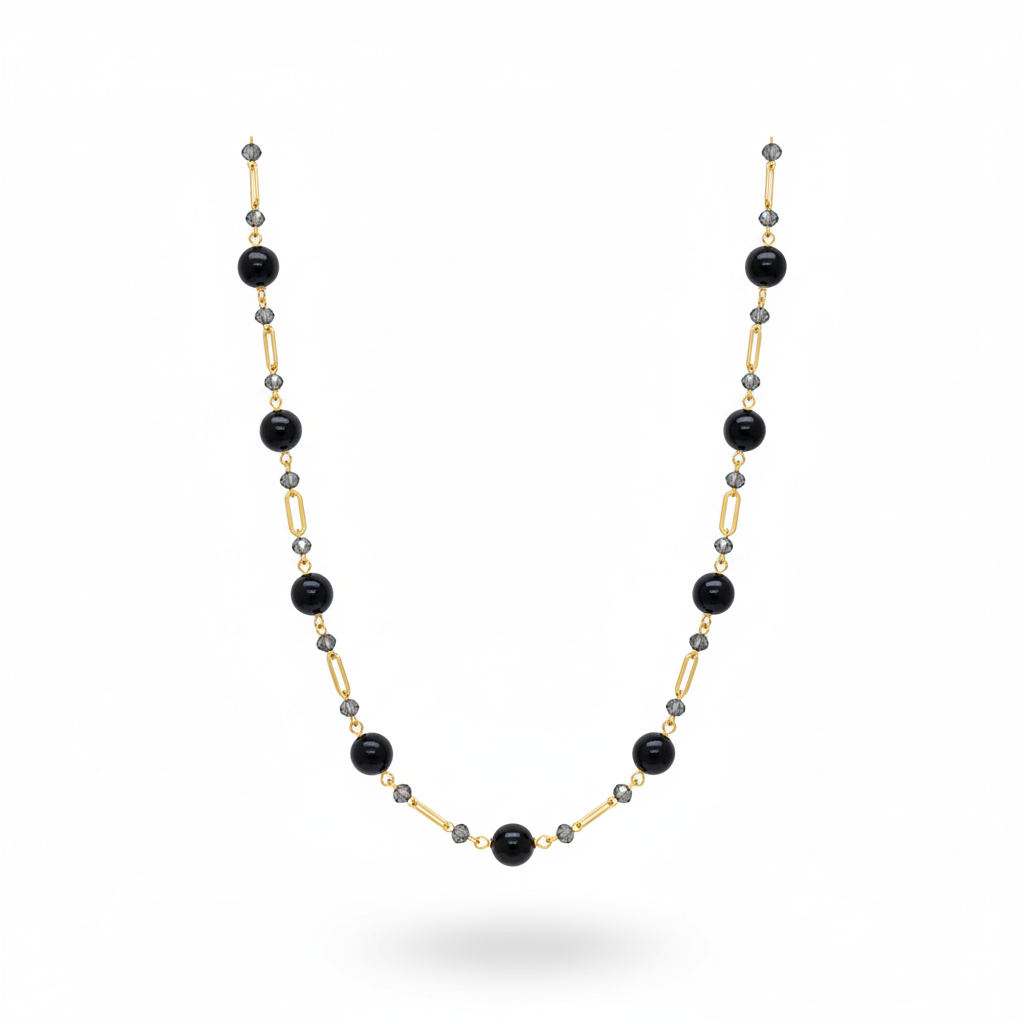 Vintage Black Pearl Necklace