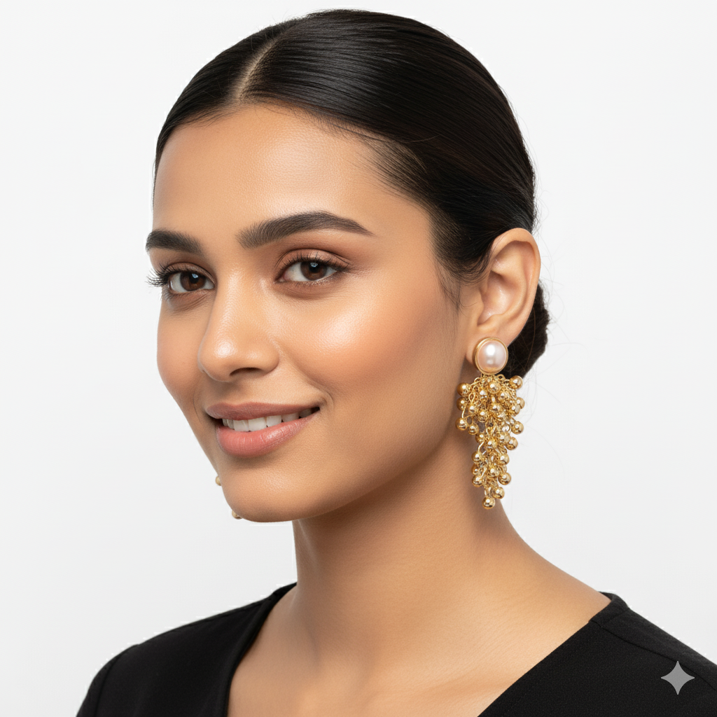 Golden Beads Earrings