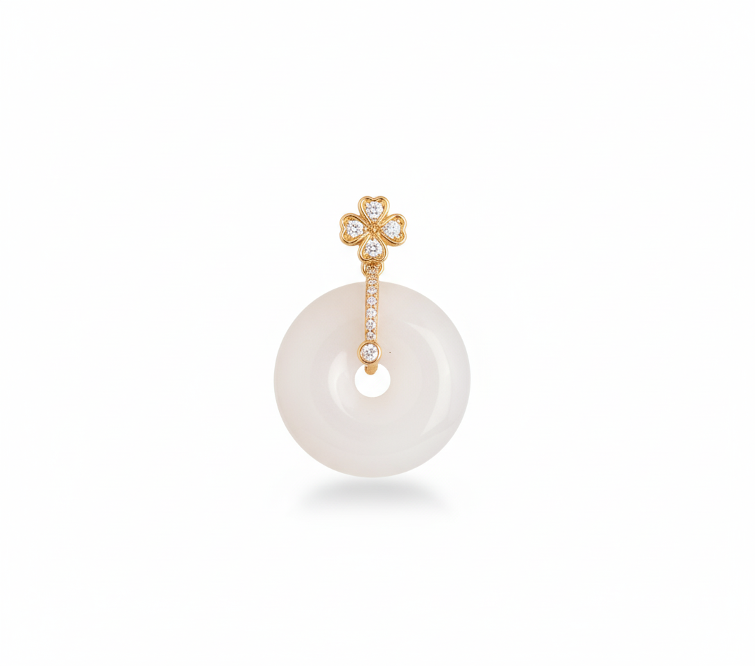Pendant Necklace with CZ Clover