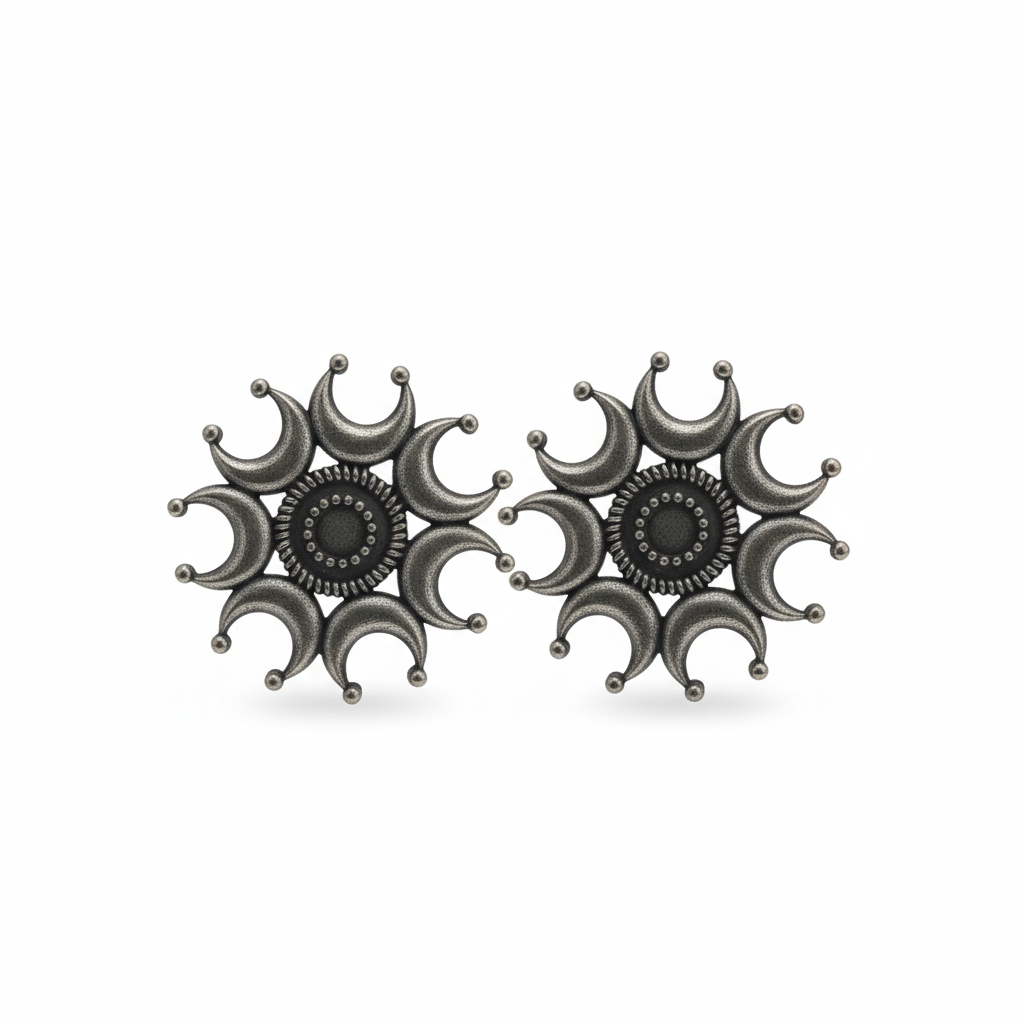 Celestial Heritage Earrings Oxidised