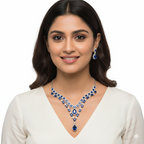 Blue Sapphire Necklace with Earrings