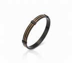 Men's Wide Black Metal Bracelet