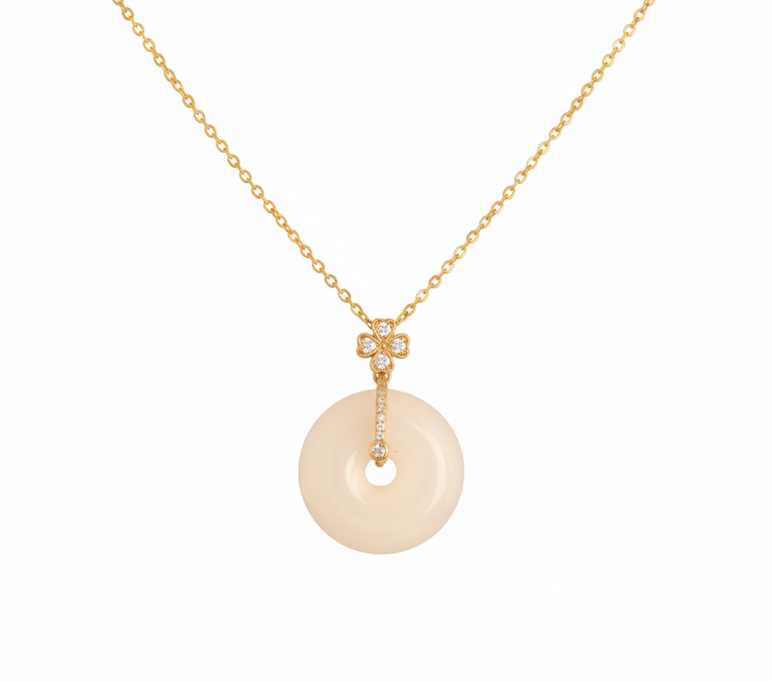 Pendant Necklace with CZ Clover