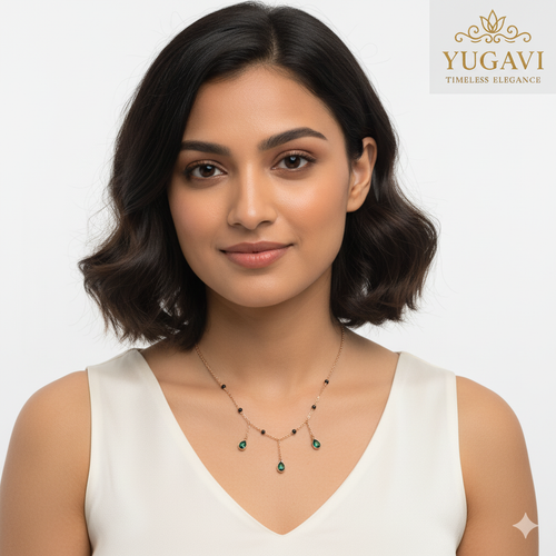 Yugavi Emerald Drop Choker