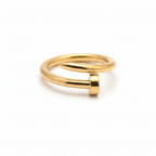Gold ring on a white background
