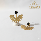 Radiant Gold Fan Drop Earrings