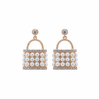 Golden Pearl Lock Earrings