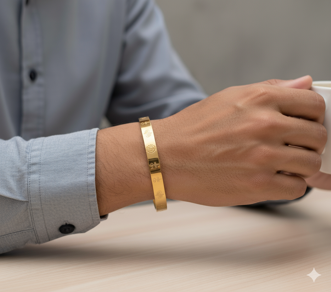Men's Gold-Plated Spiritual Kada