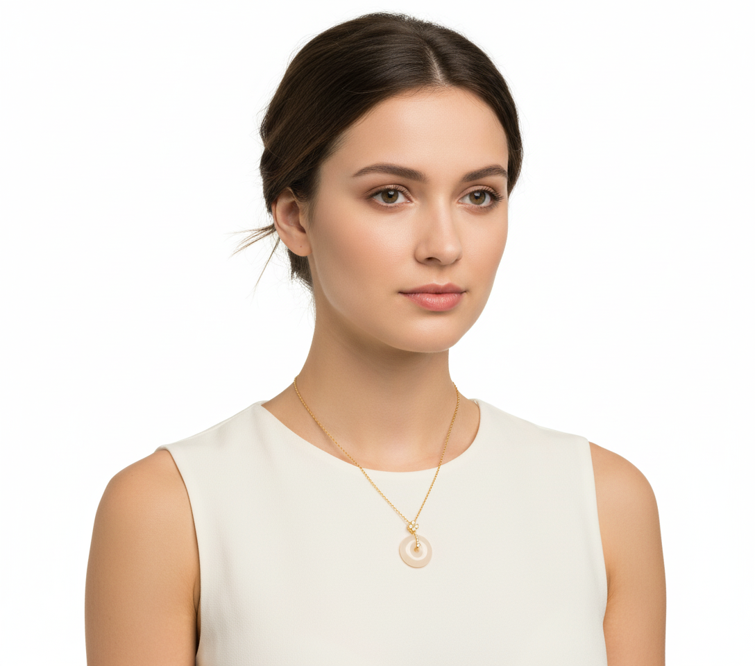 Pendant Necklace with CZ Clover