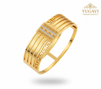 Wide Hammered Gold Cuff Bangle