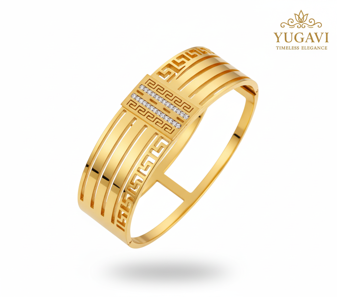 Wide Hammered Gold Cuff Bangle