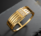Wide Hammered Gold Cuff Bangle