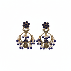 Royal Blue Kundan Earrings
