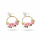 Floral Hoop Earrings