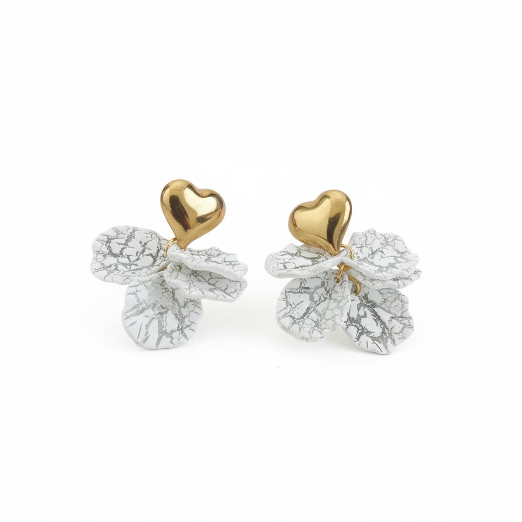 Elegant Heart-Shaped Drop Earrings