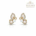 Golden Flutter Earrings With Pearls