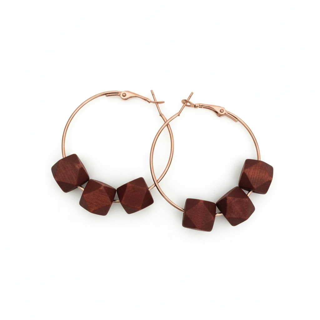 Wood Hoop Earrings