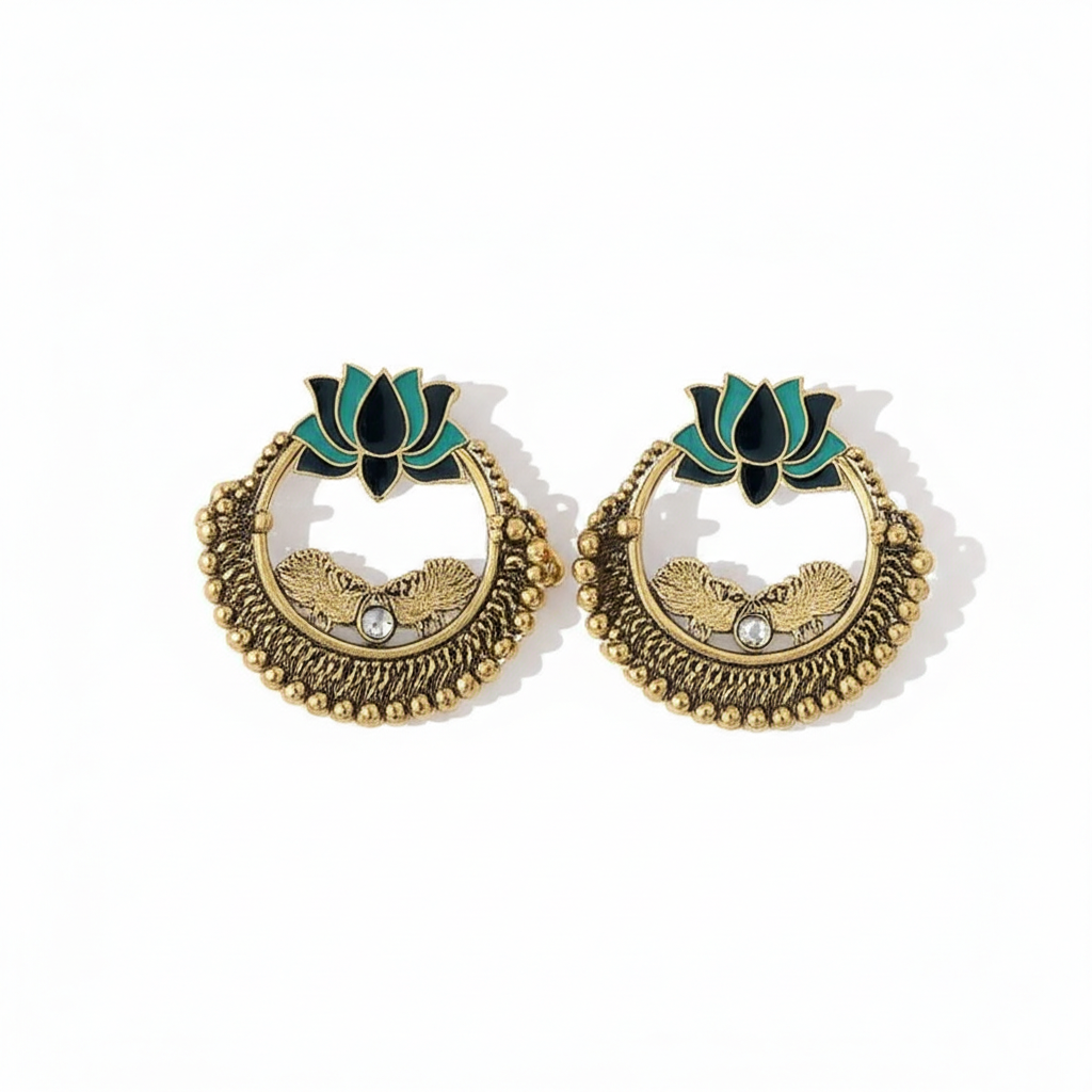 Lotus Hoop Earrings