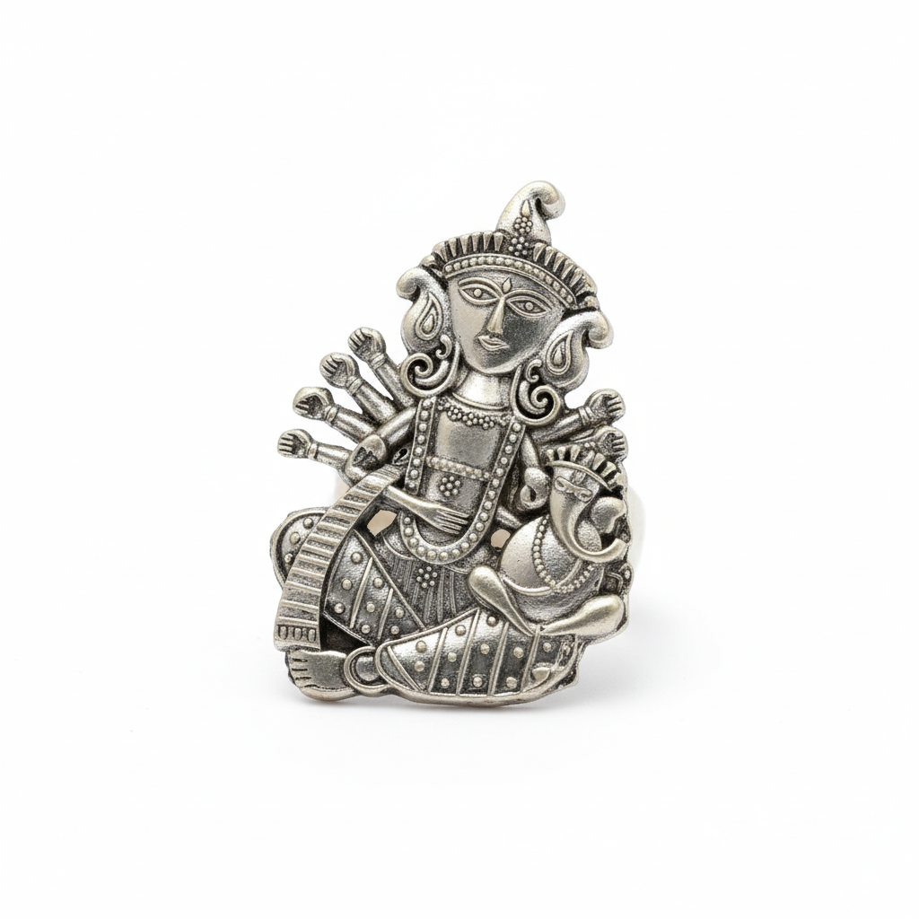Silver-Plated Oxidized Ring