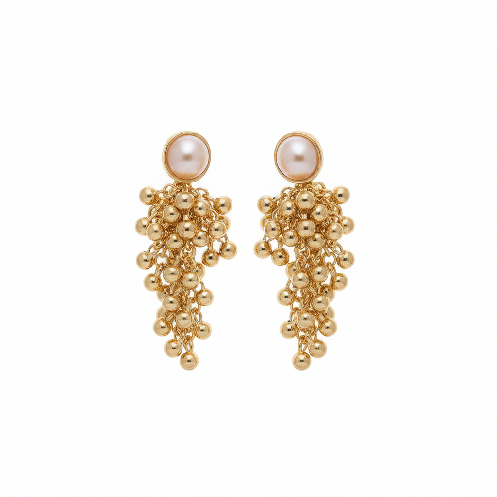 Golden Beads Earrings