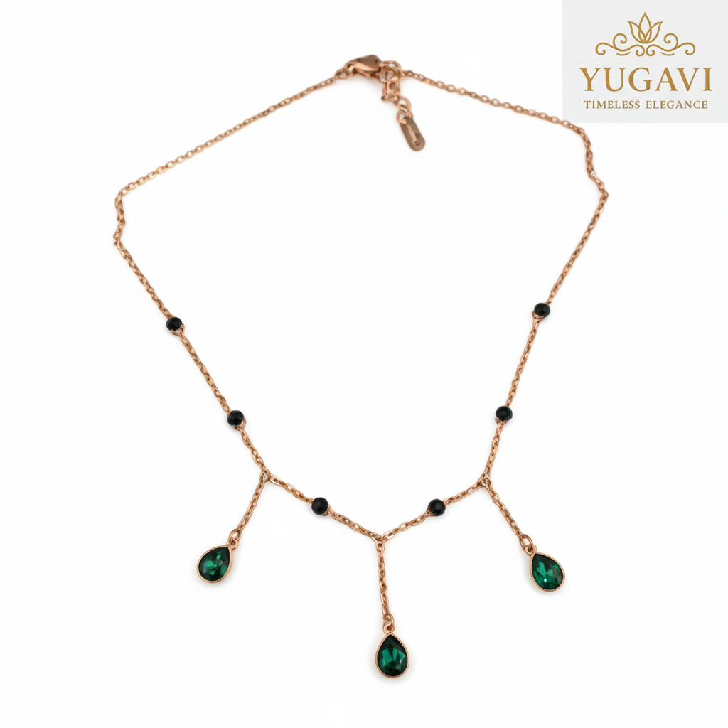 Yugavi Emerald Drop Choker
