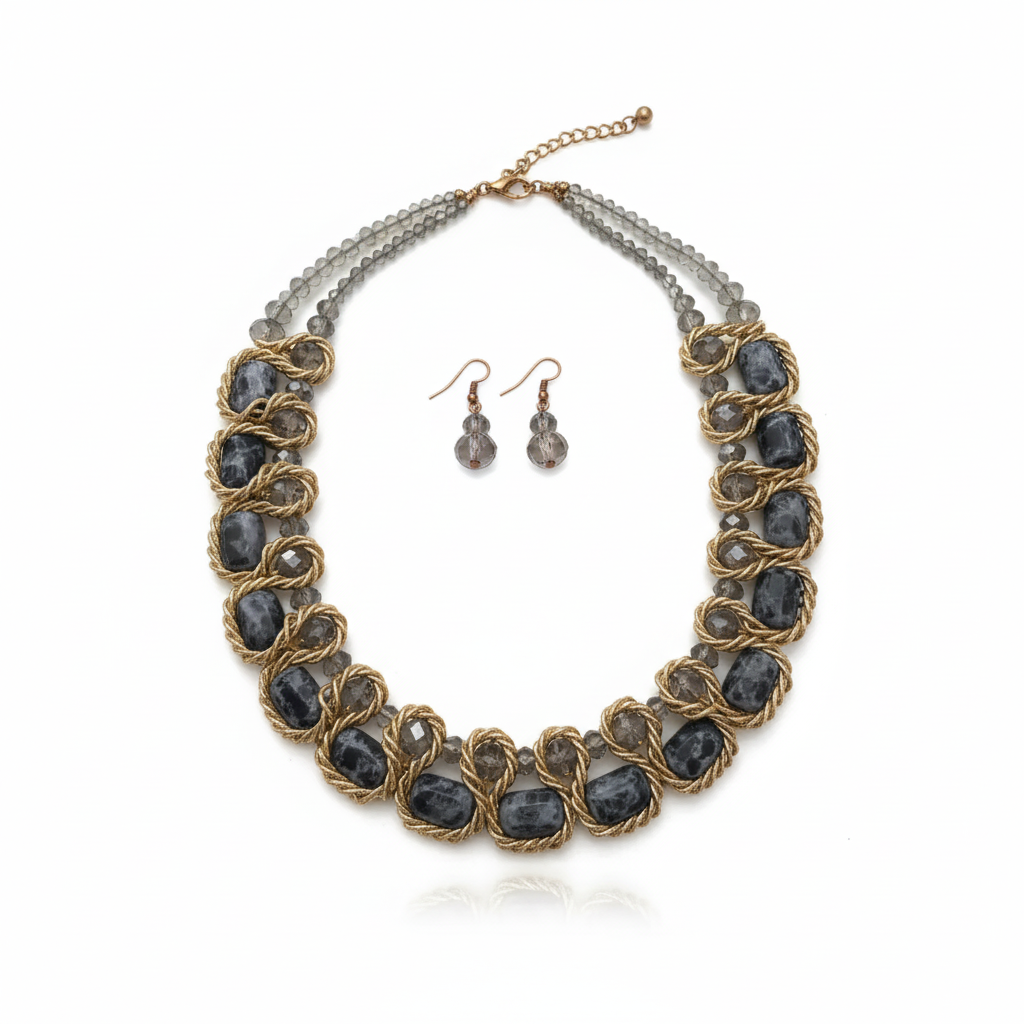 Gold Tone Rope Chain Necklace