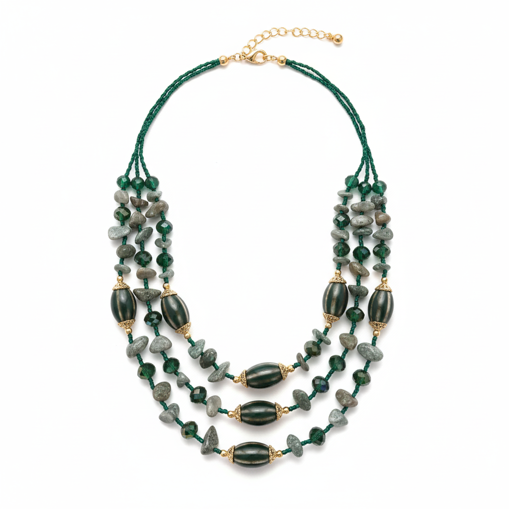 Layers Green Necklace