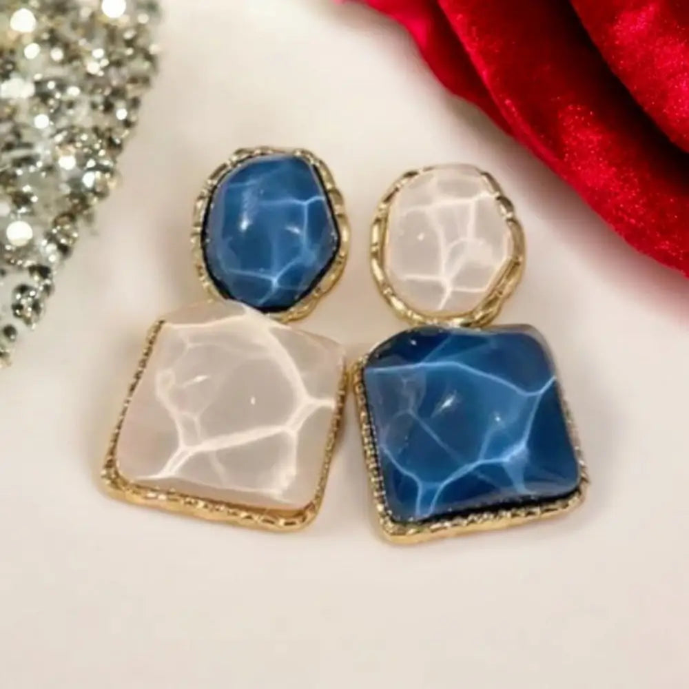 Adair Baroque Pearls Midnight Color With Golden Contour - Earrings