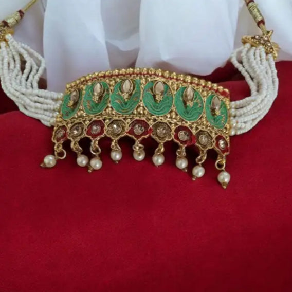 Adair Beads Choker With Earrings - Necklace