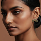 Adair Bicycle Studs Silver Mirage Brass Based Earrings - Earrings
