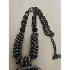 Adair Black Semi Precious Single Stone Pendant Necklace - Necklace