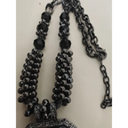 Adair Black Semi Precious Single Stone Pendant Necklace - Necklace