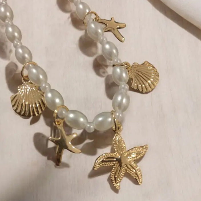 Adair Bohemian Demi Fine Charms With Pearl Chain Necklace - Necklace
