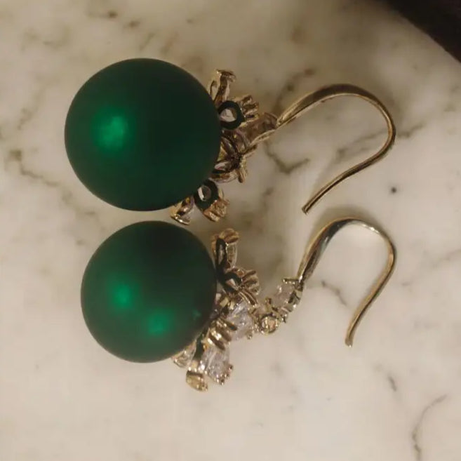 Adair Crystal Diamond Ball Earrings - Earrings