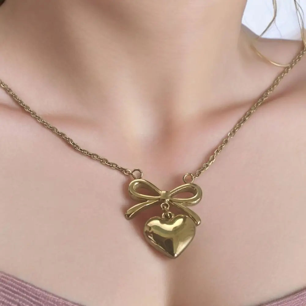 Adair Demi Fine Knot Pendant with Gold Plated Heart - Necklace