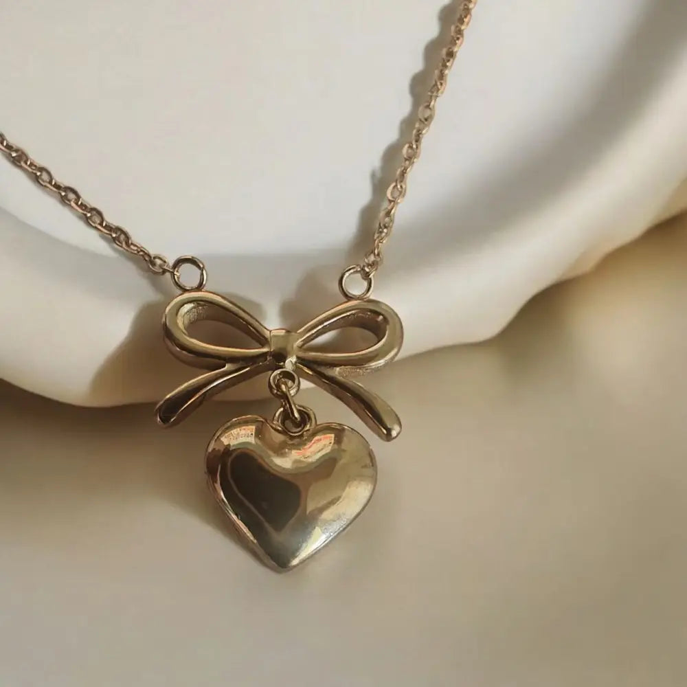 Adair Demi Fine Knot Pendant with Gold Plated Heart - Necklace