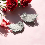 Adair Diamond Wings Earrings With Crushed Stones - Earrings