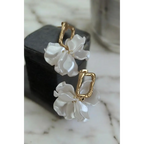 Adair Elegant 18K Gold-Plated Drop Earrings with Beaten Pearls - Earrings