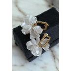 Adair Elegant 18K Gold-Plated Drop Earrings with Beaten Pearls - Earrings