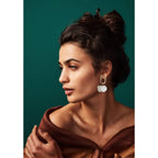 Adair Elegant 18K Gold-Plated Drop Earrings with Beaten Pearls - Earrings