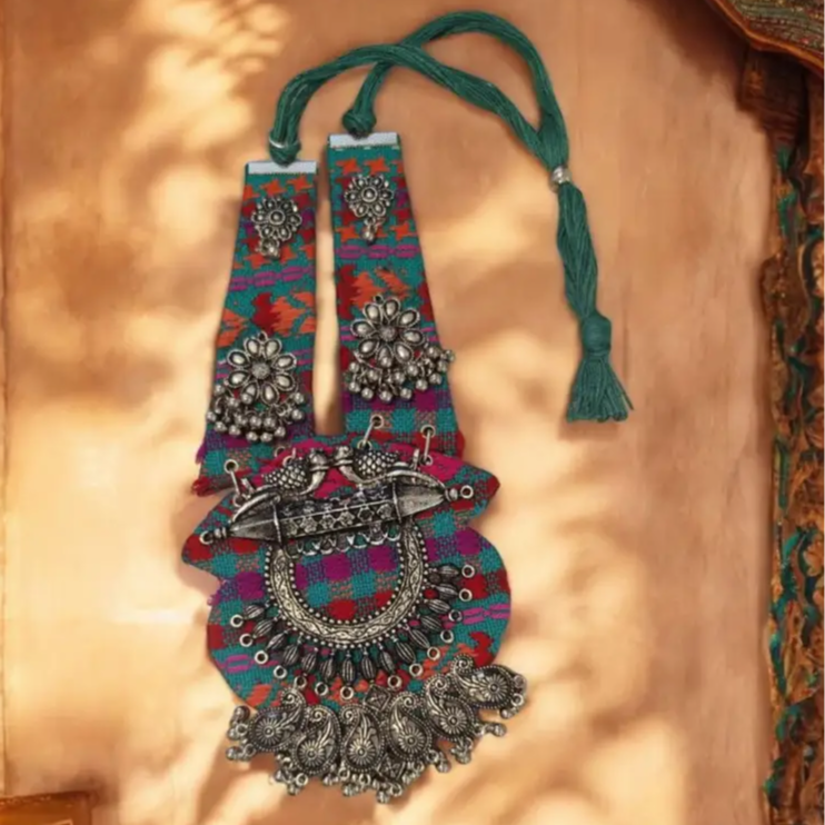 Adair Fabric Necklace for Festive Season - Necklace
