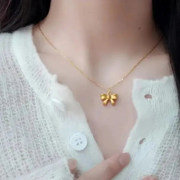 Adair Gold Plated Butterfly Twisted Shaped Necklace - Necklace