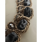 Adair Gold Tone Rope Chain with Silver Bead Choker Fashion Necklace - Necklace