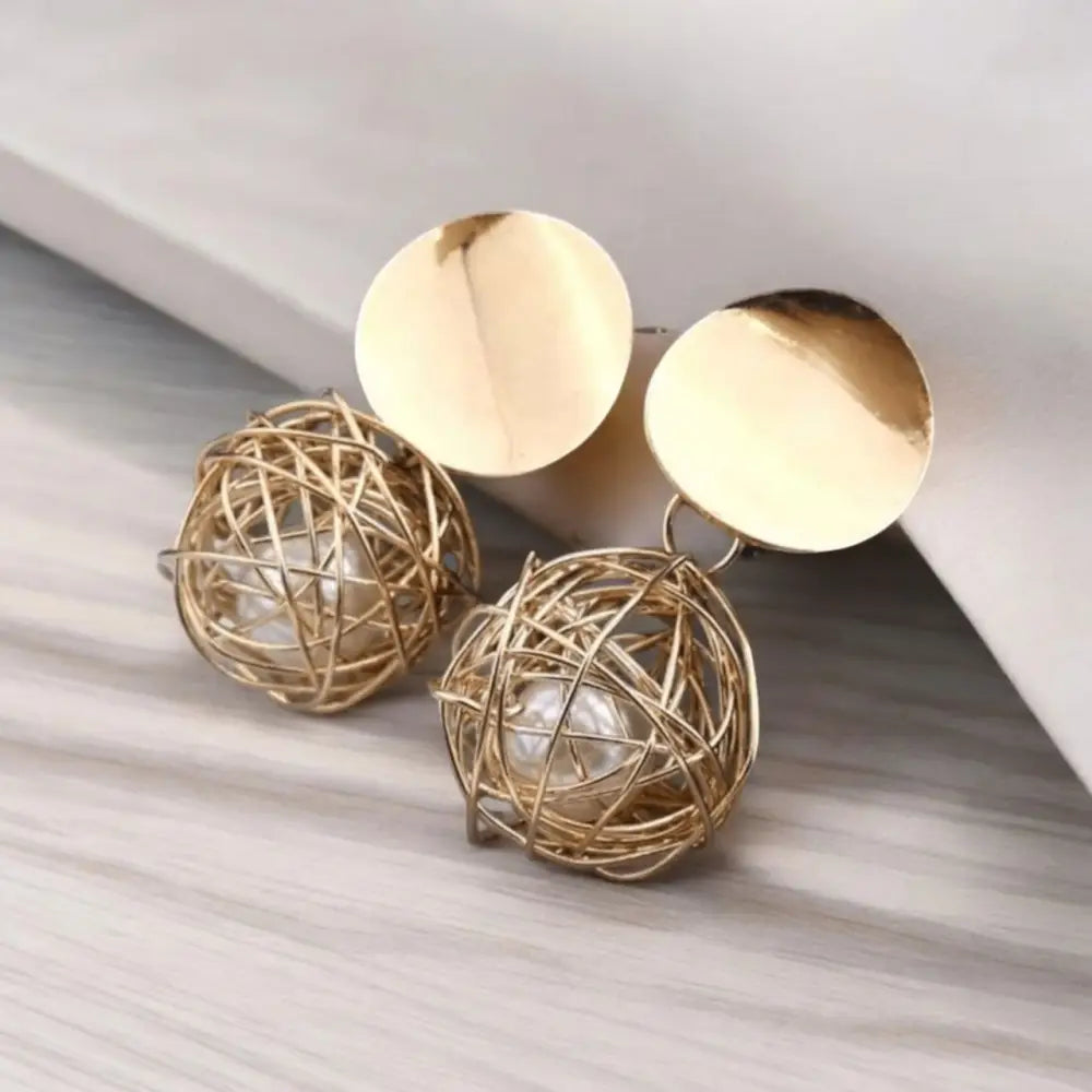 Adair Gold-Toned Net Intricate Earrings - Earrings