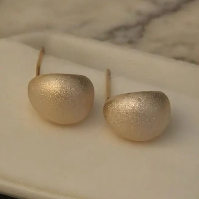 Adair Golden Color Studs Matte Finish - Earrings