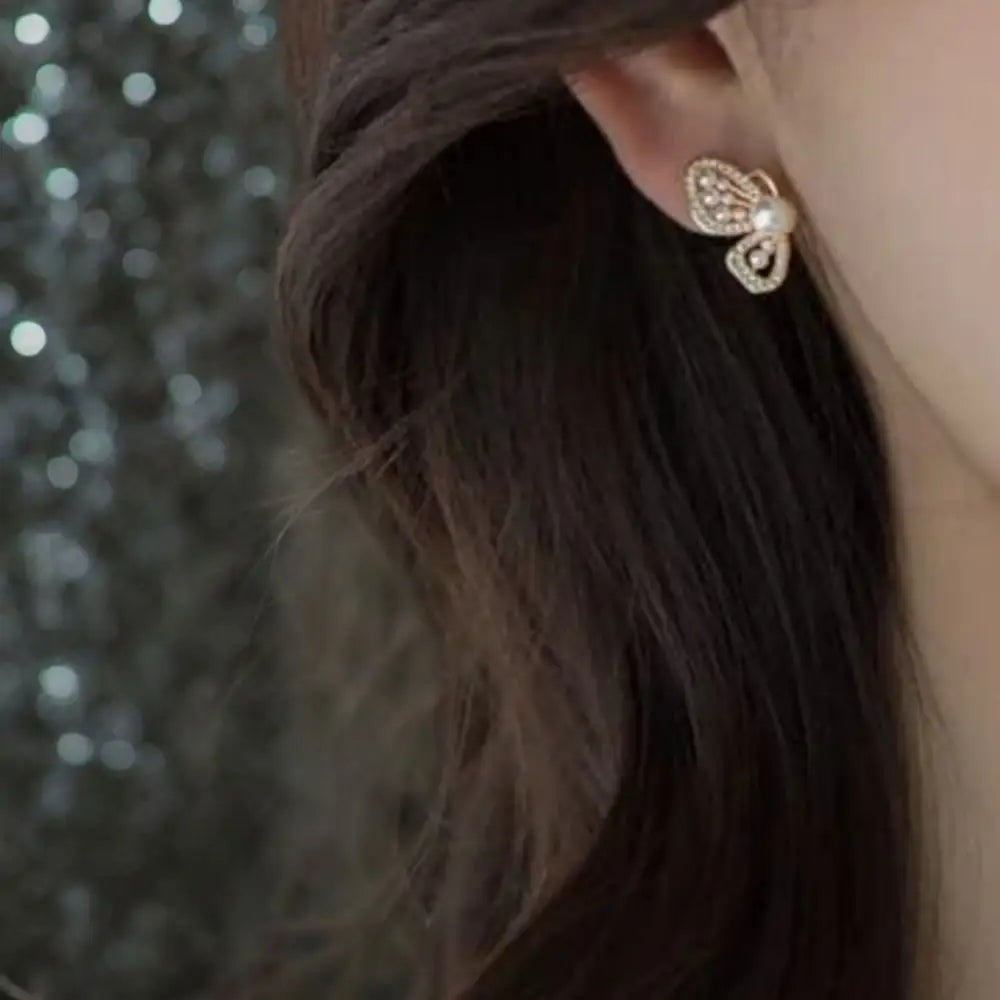Adair Golden Flutter Earrings With Pearls - Earrings