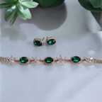 Adair Green Emerald Neckpiece with Earrings - Necklace